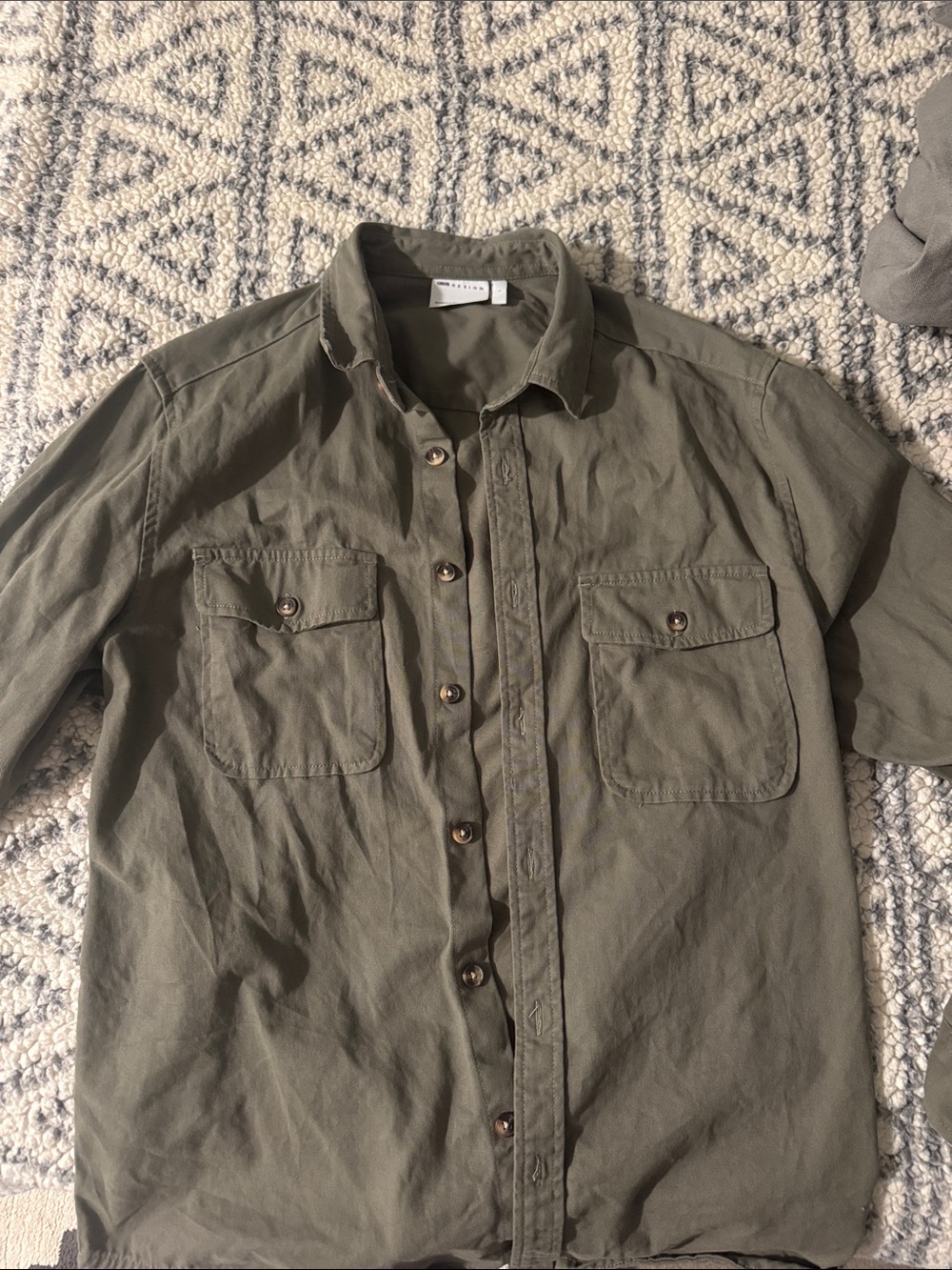 ASOS DESIGN Button-Up Shirt in Olive